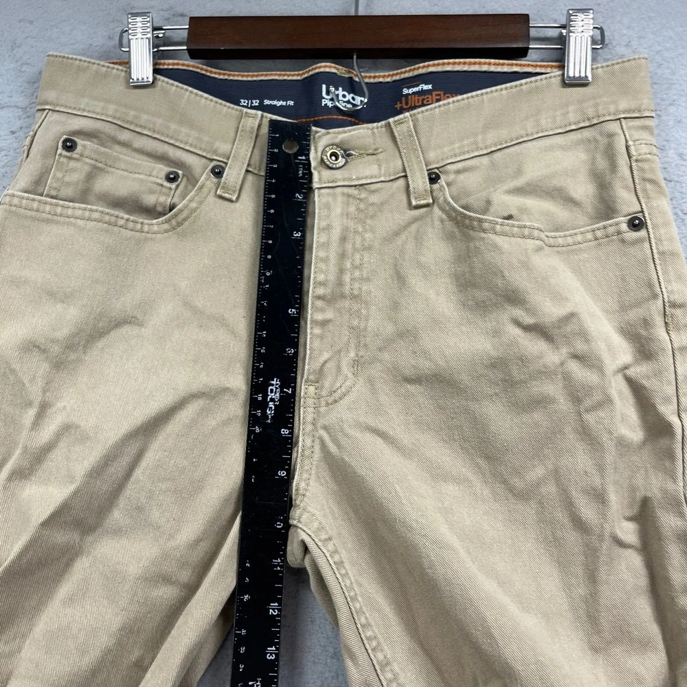 Urban Pipeline Jeans Men 32x32 Tan Denim Straight Fit SuperFlex UltraFlex Preppy